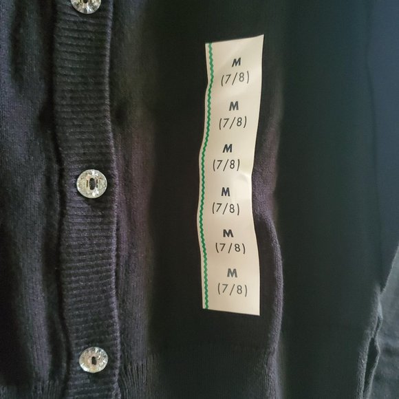 NWT Cat & Jack Black Medium(7/8) Cardigan Sweater - Picture 2 of 5
